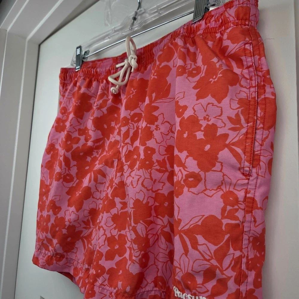Pacsun‎ Men's Floral Swim Trunks Pink Orange Size Large